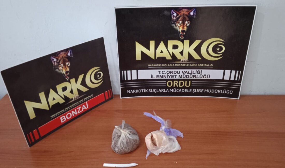 Ordu’da narkotik ekiplerinin bir araçta gerçekleştirdiği aramada uyuşturucu madde ele
