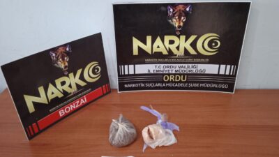 Ordu’da narkotik ekiplerinin bir araçta gerçekleştirdiği aramada uyuşturucu madde ele