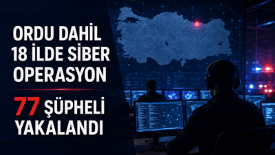 Ordu’nun da bulunduğu 18 ilde düzenlenen siber suç operasyonlarında 77