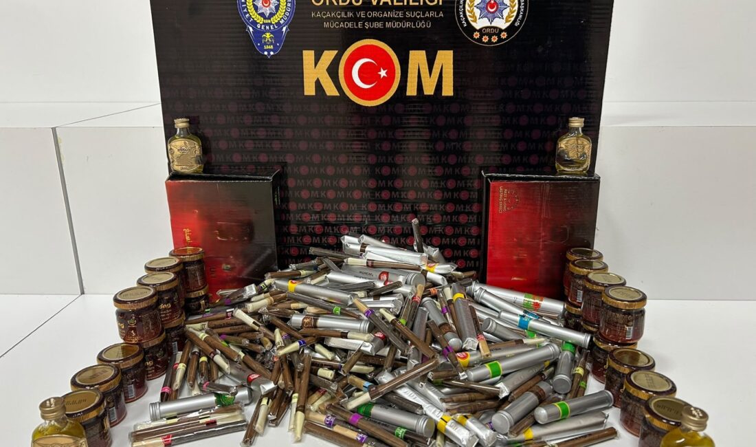 Ordu polisi tarafından Altınordu’daki bir iş yerinde yapılan aramada 345