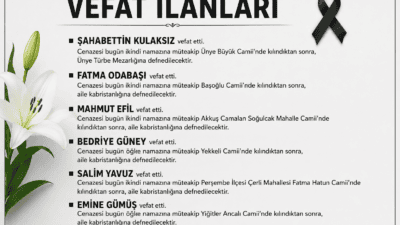 Ünye ve çevresinde bugün vefat eden vatandaşların cenaze bilgileri belli