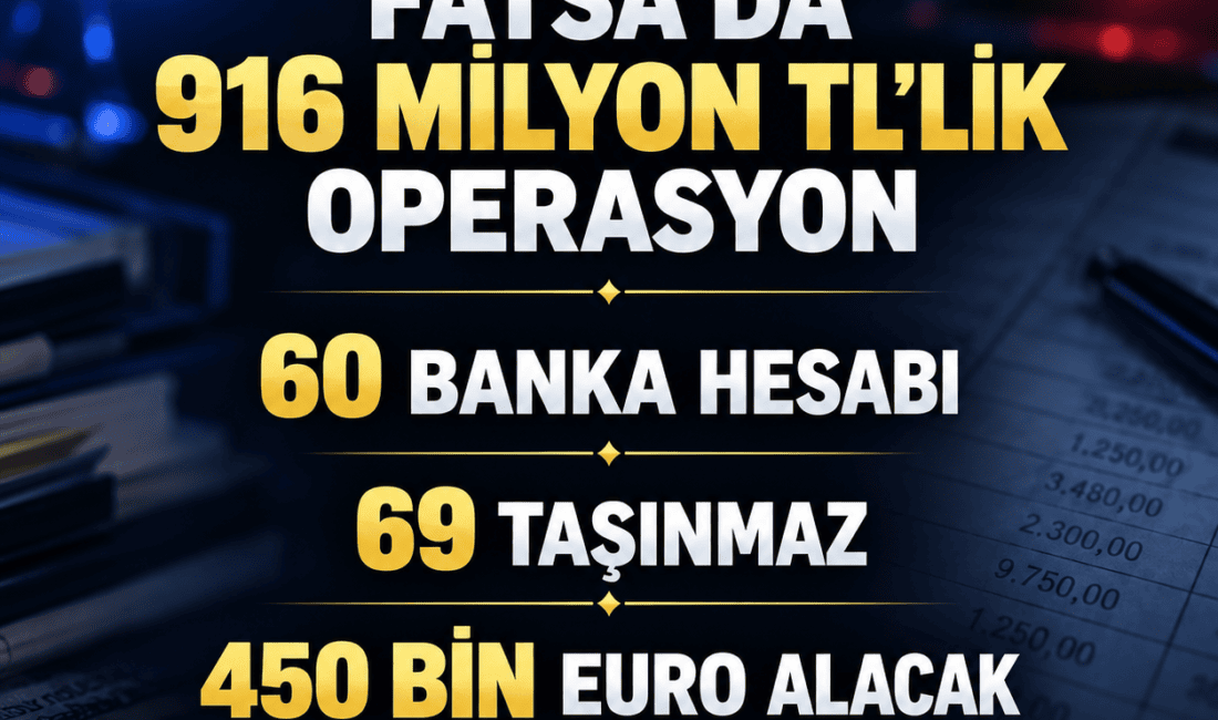Fatsa’da mal varlığı değerlerini aklama suçuna yönelik operasyonda 60 banka