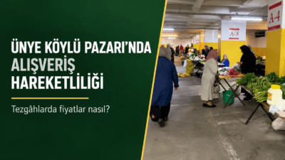 Ünye Köylü Pazarı güneşli havada kalabalık bir gün geçirdi. Elma