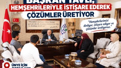 Ünye Belediye Başkanı Hüseyin Tavlı, vatandaşlarla bir araya gelerek talep