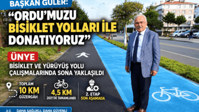 Ünye bisiklet ve yürüyüş yolu projesinde sona yaklaşıldı. Çamlık ve
