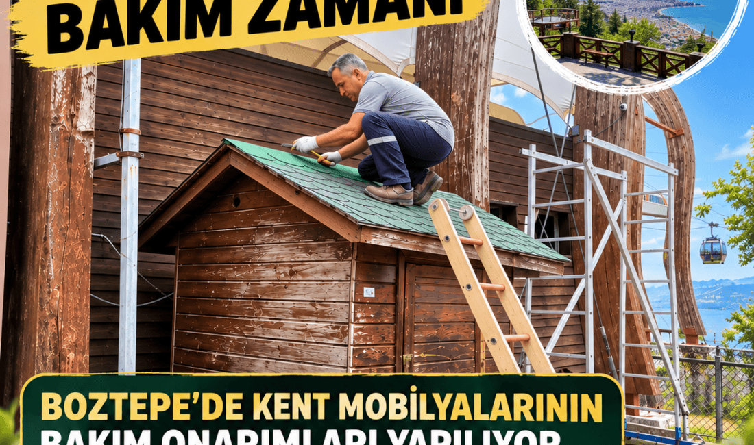Ordu Büyükşehir Belediyesi, Boztepe’de yaz sezonunda yıpranan kent mobilyalarının bakım