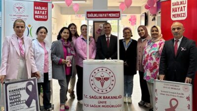 Ünye 2 No’lu Aile Sağlığı Merkezi’nde meme kanseri farkındalık standı