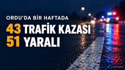Ordu’da Bir Haftada 43 Trafik Kazası: 51 Yaralı