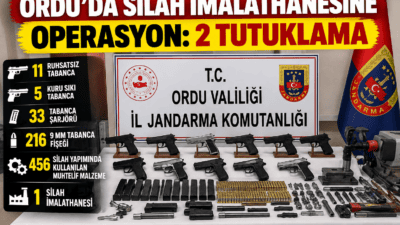 Ordu’nun Altınordu ve Gülyalı ilçelerinde düzenlenen jandarma operasyonunda 11 ruhsatsız