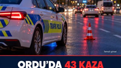Ordu’da 21–27 Eylül tarihlerinde 43 trafik kazasında 52 kişi yaralandı.