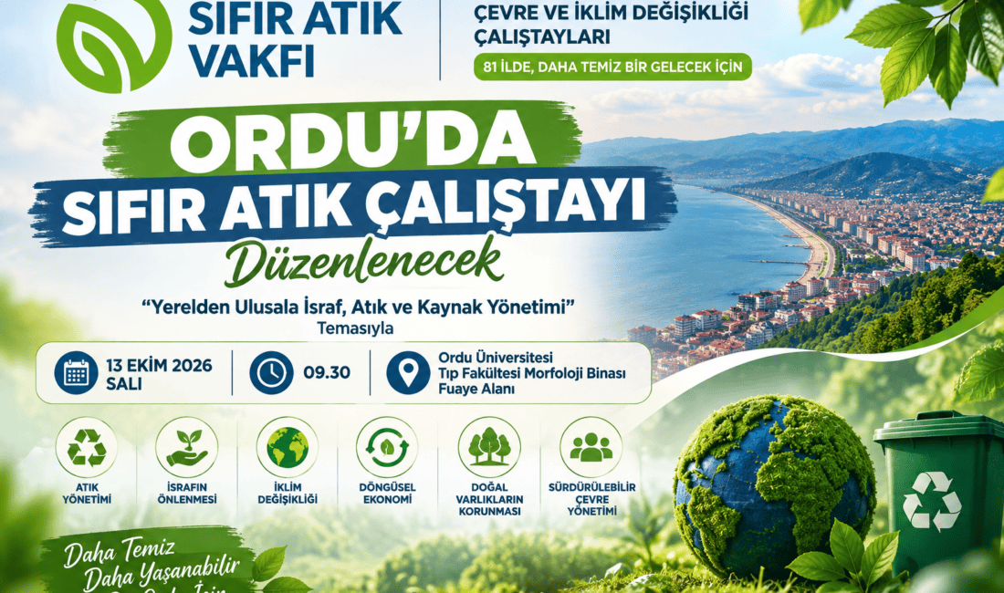 Ordu Sıfır Atık Çalıştayı 13 Ekim'de düzenlenecek. Programda israf, atık