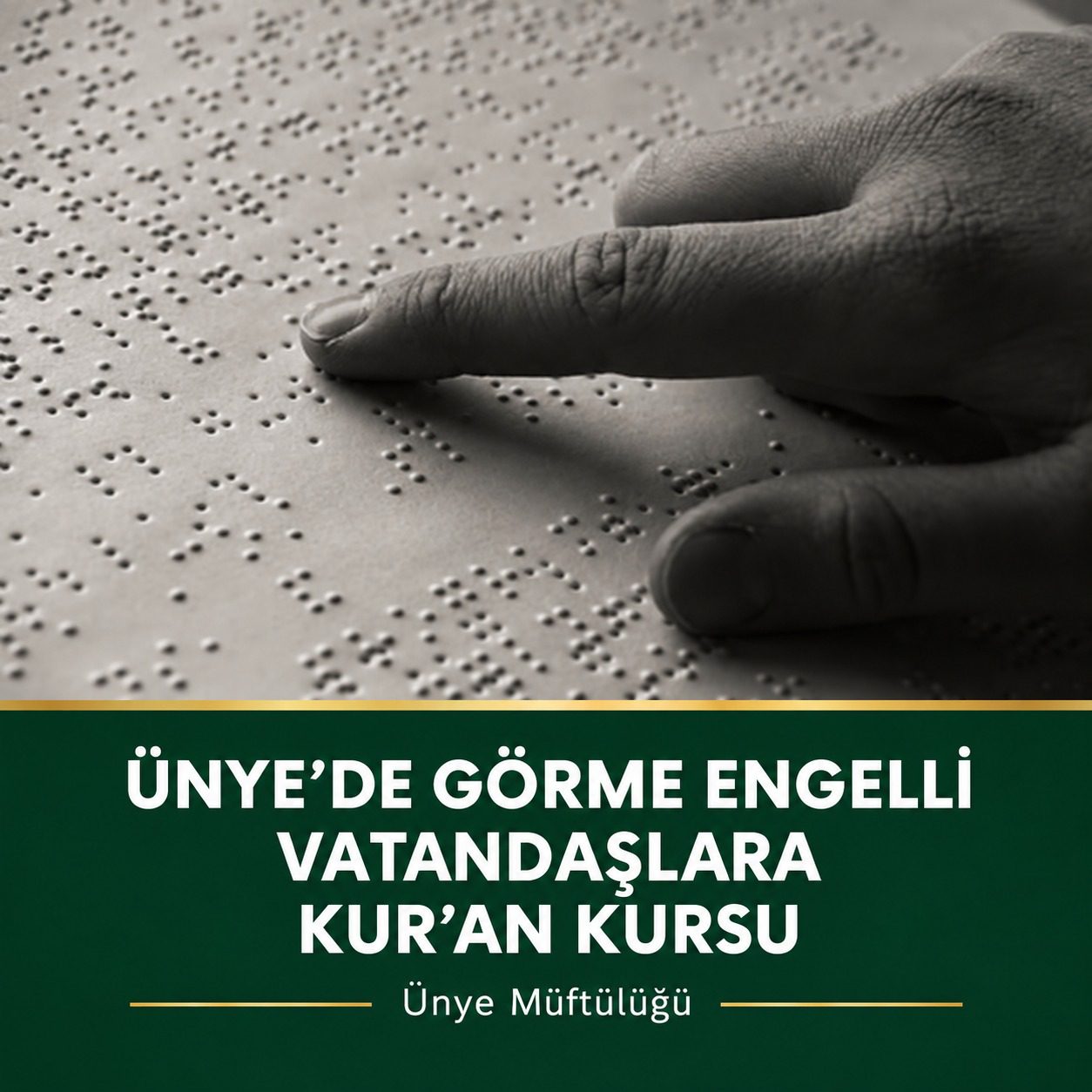 Ünye Müftülüğü, görme engelli vatandaşlar için Braille alfabesiyle Kur’an kursu