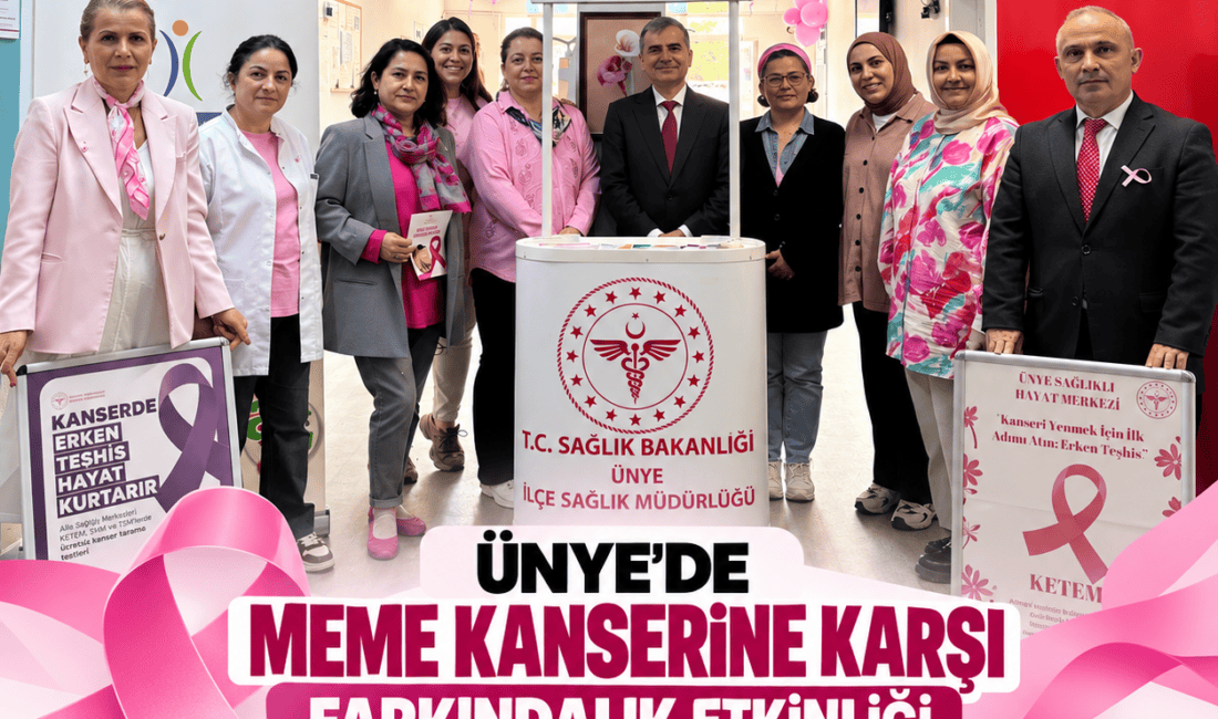 Ünye 2 No’lu Aile Sağlığı Merkezi’nde meme kanseri farkındalık standı