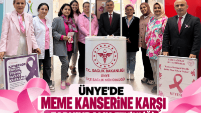 Ünye 2 No’lu Aile Sağlığı Merkezi’nde meme kanseri farkındalık standı