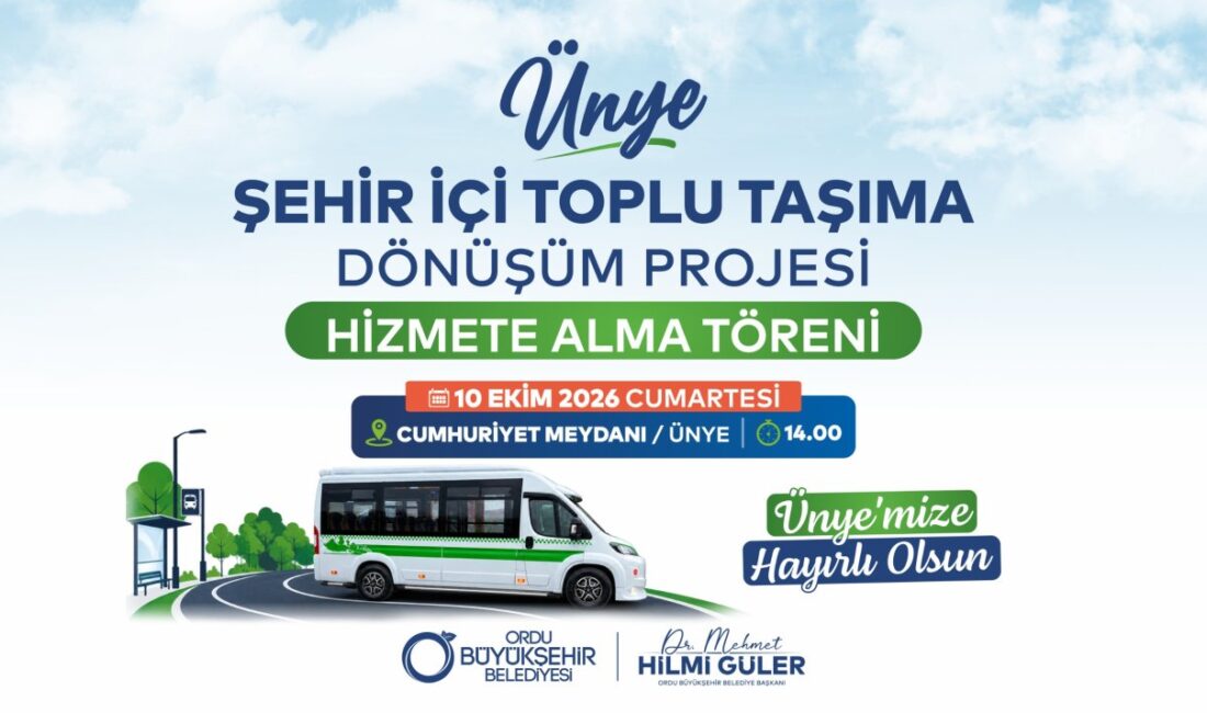 Ünye’de yeni toplu taşıma sistemi 10 Ekim’de başlıyor. 118 araç